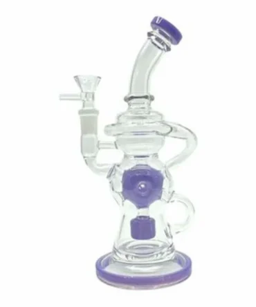 10" Bubble Glass Recycler Water Pipe with Percolator - $0