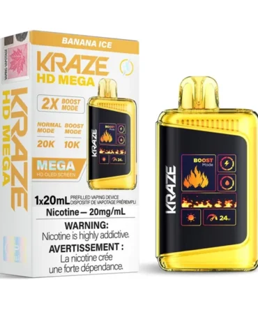 Banana Ice Kraze HD Mega Disposable Vape | 20mL - VapeLoft