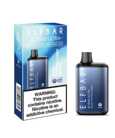 ELF BAR ULTRA 5000 Disposable Pod Device - 5000 Puffs - Integrated 650mAh Battery - Blue Cotton Candy