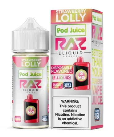Strawberry Lolly - Pod Juice x Raz E-Liquid - 100mL